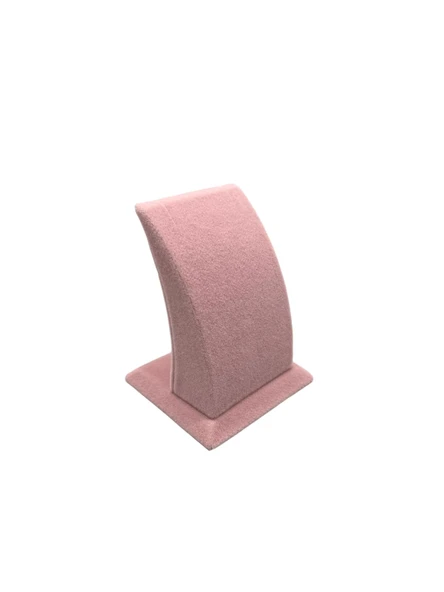 Süet Kumaş Pembe Renk Ayaklı 9/7 cm Küpe Sergileme Dekoru ürün görseli 1