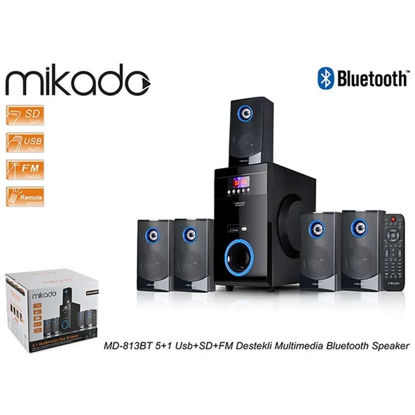 Mikado MD-581BT 5+1 Usb -Sd - Fm Destekli Multimedia Bluetooth Speaker ürün görseli 1