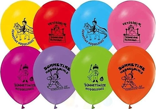 Nedi Balon Baskılı Sünnetime Hoşgeldiniz Karışık 100 LÜ NPM-72112 ürün görseli 1