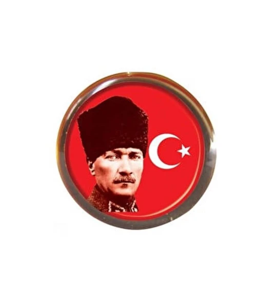 Vatan Rozet Atalı Kalpaklı Bayrak Yuvarlak VT613 ürün görseli 1