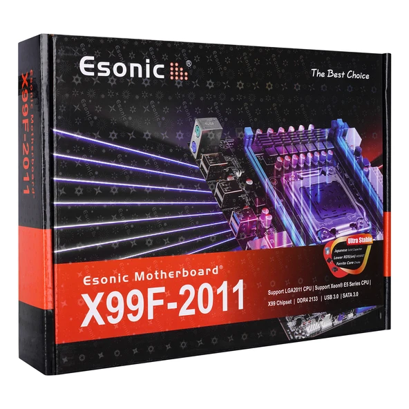 Esonic Boxd X99F-2011EK Intel Socket 2011-v3 Xeon E5 DDR4 DIMMs slots, MAX.64GB IH81X99 Anakart ürün görseli 1