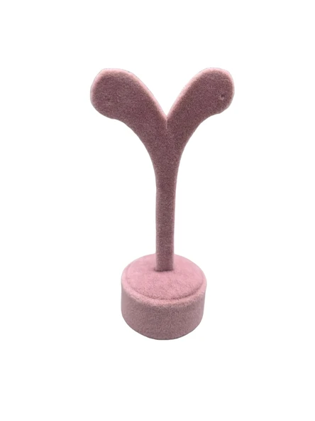 Süet Kumas Pembe Renk 12 Cm Küpe Sergileme Aksesuar ürün görseli 1