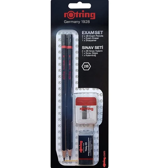 Rotring Sınav Seti 2B+Silgi+Kalemtıraş Bls 2 Li ürün görseli 1