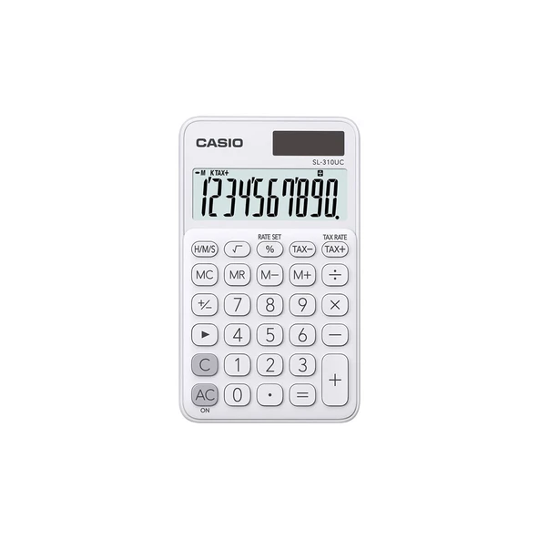 Casio SL-310UC-WE Cep Tipi 10 Hane Beyaz Hesap Makinesi ürün görseli 1