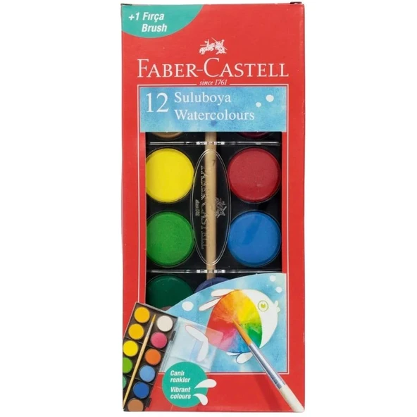 Faber-Castell Sulu Boya Red Line Büyük Boy 12 Renk 5292 125012 ürün görseli 1