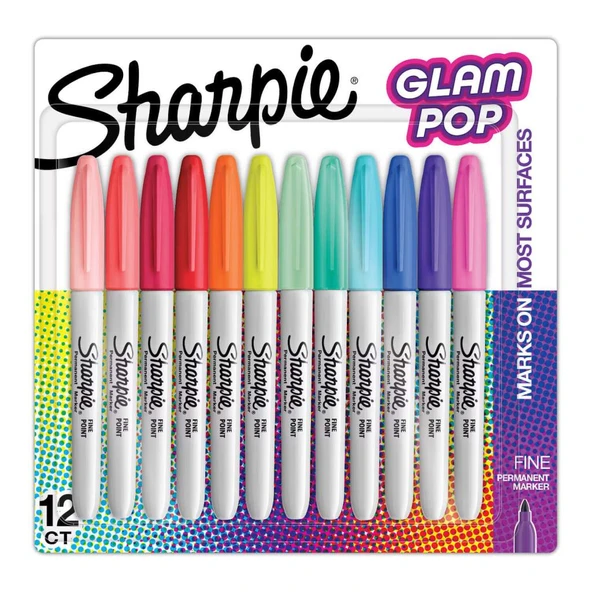 Sharpie Permanent Markör Fine Glam Pop 12 Li Bls ürün görseli 1