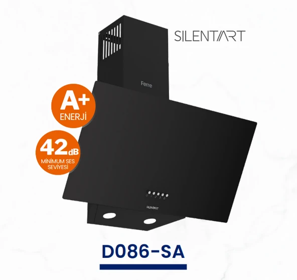 Ferre Silentart D086-SA Siyah Duvar Tipi Davlumbaz ürün görseli 1