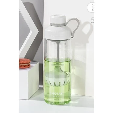 Shotay ST-6637 680ml Süzgeçli Beyaz Tritan Matara ürün görseli 1