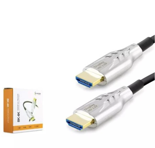 HADRON HDX2049 HDMI KABLO PVC 8K 60HZ 2.1V OPTIC OD8.0 20M SİYAH ürün görseli 1