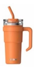 Dodge DB-23689 Çift Kullanım Pipetli/Rahat İçim Turuncu 750ml Çelik Termos ürün görseli 1