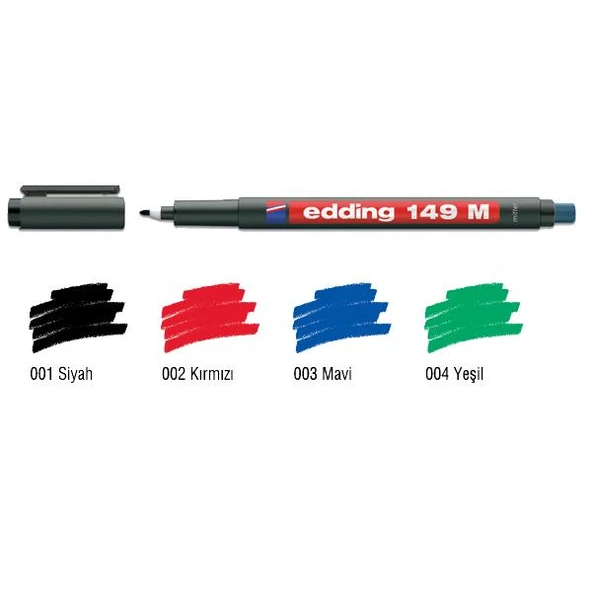 Edding Asetat Kalemi Permanent M Seri 1.0 MM Siyah 149 M ürün görseli 1