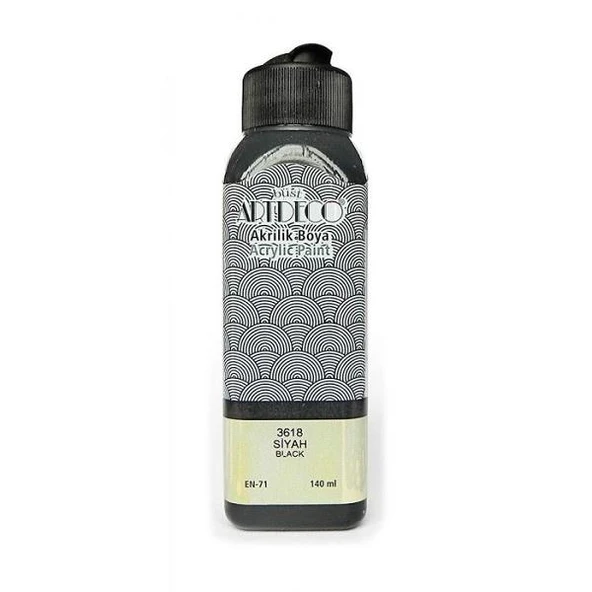Artdeco Akrilik Boya 140 ML Siyah 070R-3618 ürün görseli 1