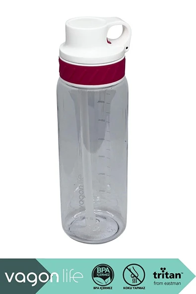 Vagonlife VGN047 800ml Pipetli Pembe Tritan Matara ürün görseli 1