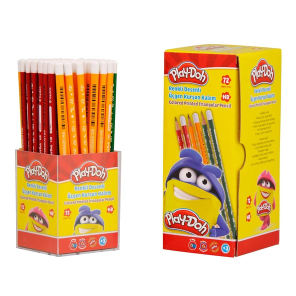 Play-Doh Kurşun Kalem Renkli Üçgen 72 Li Stand PLAY-KK006 ürün görseli 1