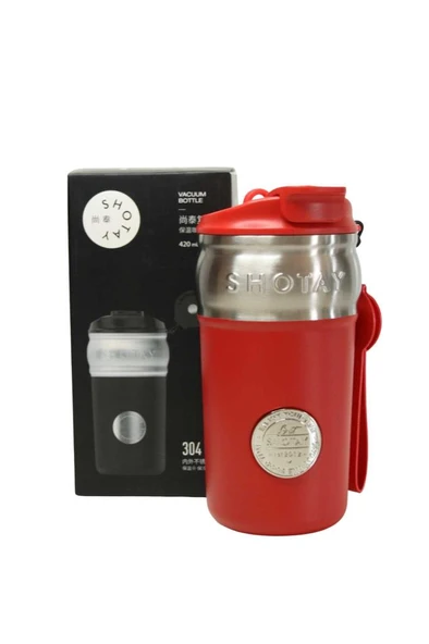 Shotay ST-8912 420ml Kırmızı Çelik Termos ürün görseli 1