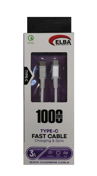 Elba Elb-39 T20 Type-c To Type-c 1Mt Beyaz Şarj Kablosu Beyaz ürün görseli 1