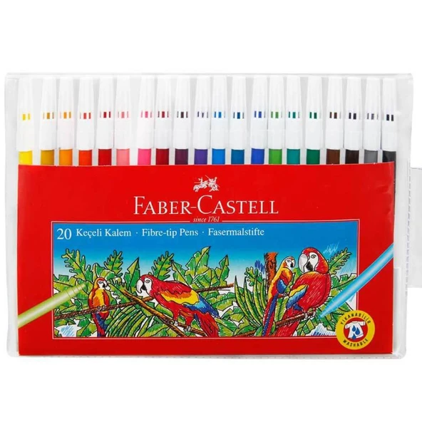 Faber-Castell Keçeli Boya Kalemi Yıkanabilir 20 Renk 5067 15512 ürün görseli 1
