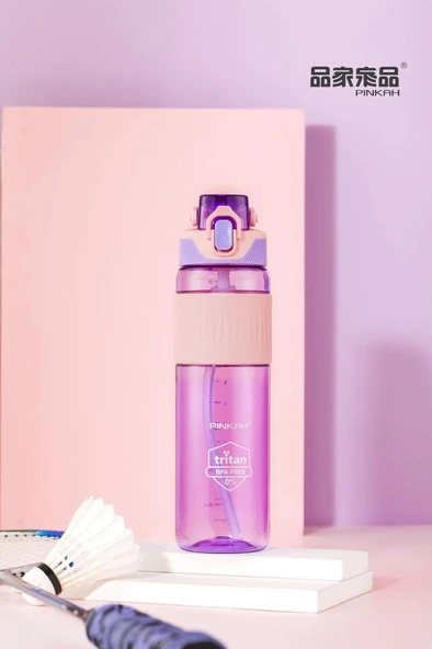 Pınkah PJ-756 750ml Pipetli Pembe Tritan Matara ürün görseli 1
