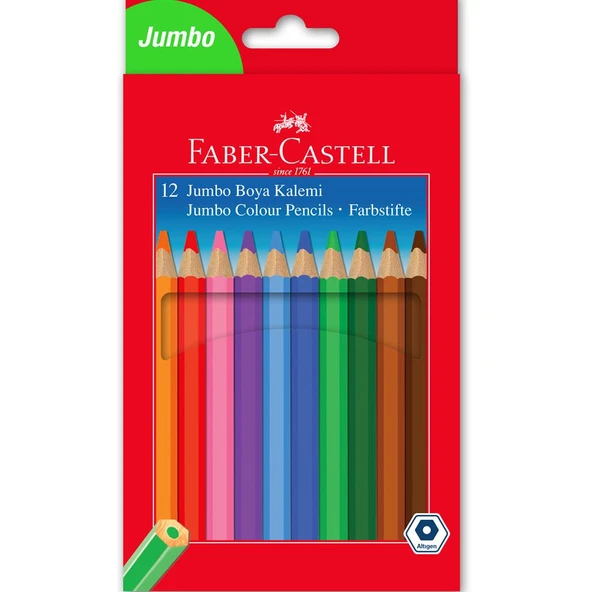 Faber-Castell Kuru Boya Jumbo Tam Boy 12 Renk 5171 95100 ürün görseli 1