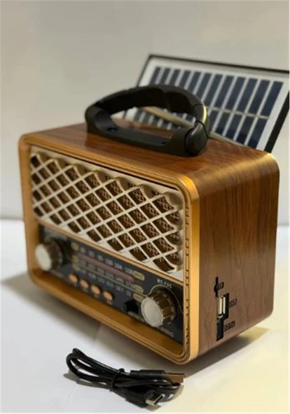 Everton Rt-735 Solar Enerjili Nostajık Radyo Bluetooth usb-fm-radyo ürün görseli 1