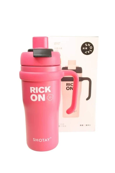 Shotay ST-8918 Çift Kullanım Pipetli/Rahat İçim Fuşya 720ml Çelik Termos ürün görseli 1