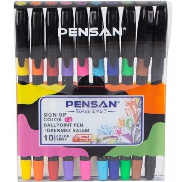 Pensan Tükenmez Kalem Sign Up 1 MM Renkli 10 Lu 2410/R10 ürün görseli 1
