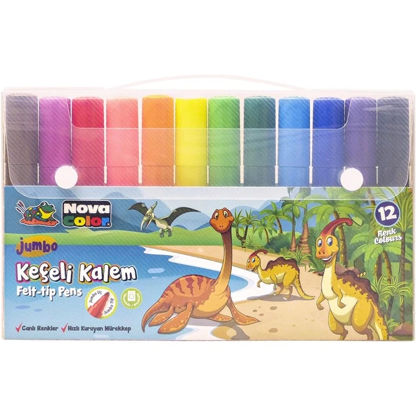 Nova Color Keçeli Kalem 12 Li Jumbo NC-874 ürün görseli 1