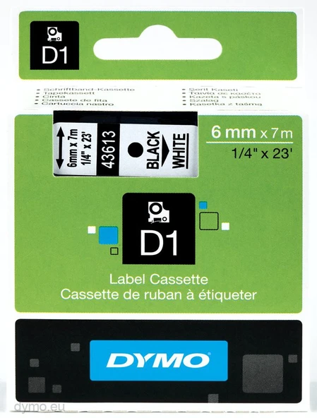 DYMO S0720790 D1 Yedek Şerit, 6 mm x 7 mt, Sarı- Siyah (43618) ürün görseli 1