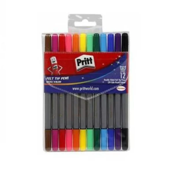 Pritt Keçeli Boya Kalemi Çift Uçlu 12 Renk 1687977 ürün görseli 1