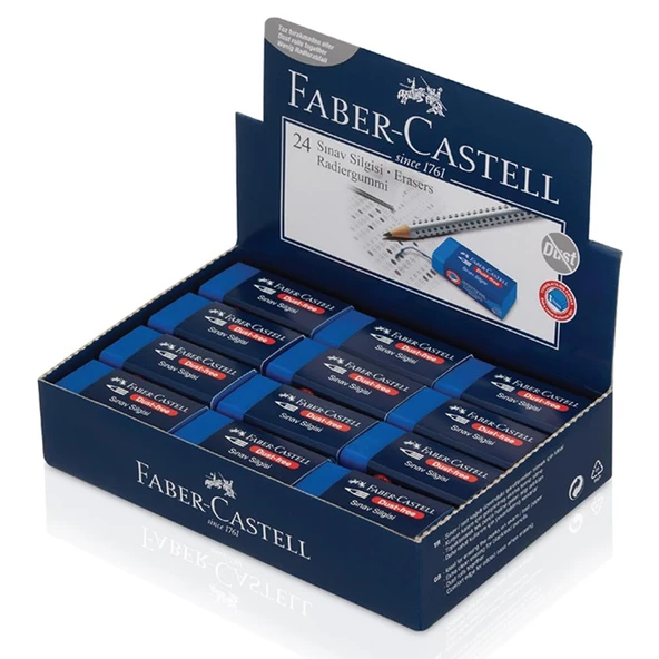 Faber-Castell Sınav Silgisi Dust Free 24 LÜ Mavi (18 72 02) 5130187170 ürün görseli 1