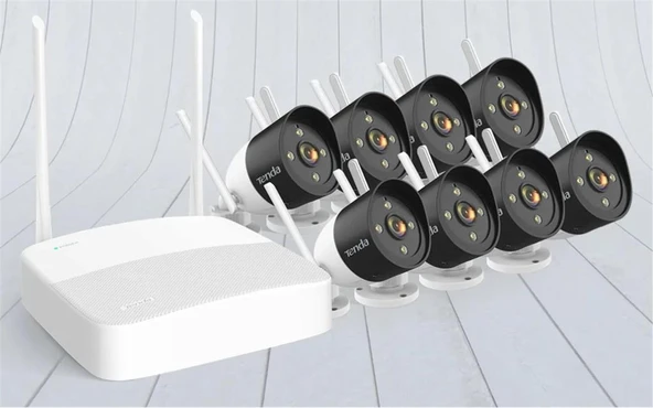 Tenda K8W-3TC 8 Kanal NVR Kayıt Cİhazı + 8 Adet Outdor Ip Wifi Bullet Kamera Set ürün görseli 1