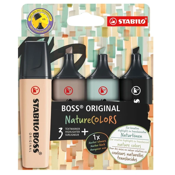 Stabilo Fosforlu Kalem Boss Naturecolors 4er S-M-G-B 70/4-2-5 ürün görseli 1