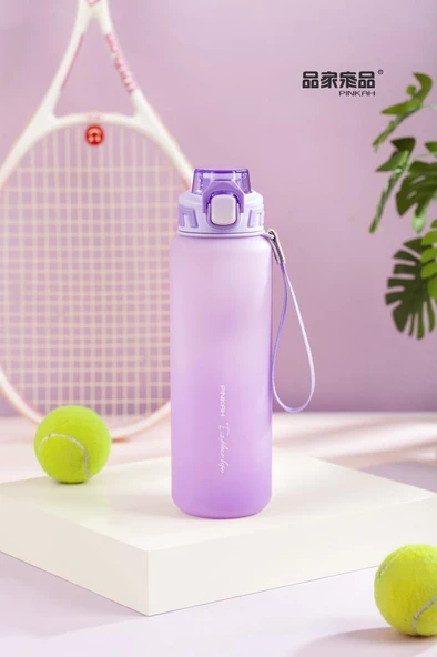 Pınkah PJ-782 Çıkarılabilir Pipetli Mor Sportif Tritan Matara ürün görseli 1