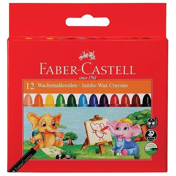 Faber-Castell Mum Boya Süper Yıkanabilir 12 Renk 5281120040 ürün görseli 1