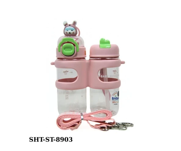 Shotay ST-8903 330ml+450ml Çift Kullanım Pipetli Pembe Matara ürün görseli 1
