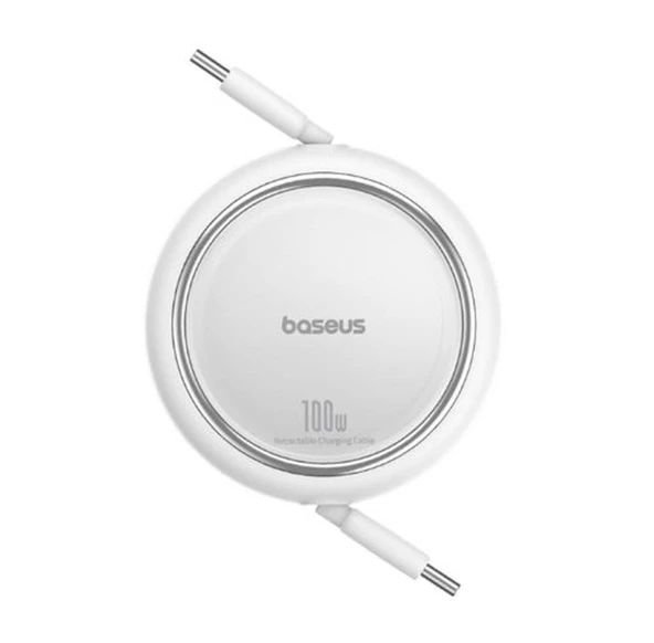Baseus Free2 Draw Mini Beyaz P10364500211-00 1Mt 100W Pd Makaralı Type-C to Type-C ürün görseli 1