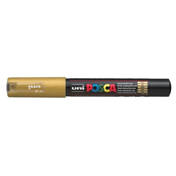 Uni-Ball Markör Boyama Posca Su Bazlı Poster 0.7 MM Altın PC-1M ürün görseli 1