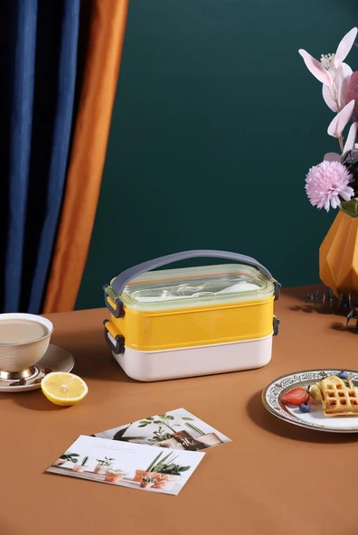Vagonlife XC-462 1400ml Sarı Çelik Saklama Kabı ürün görseli 1