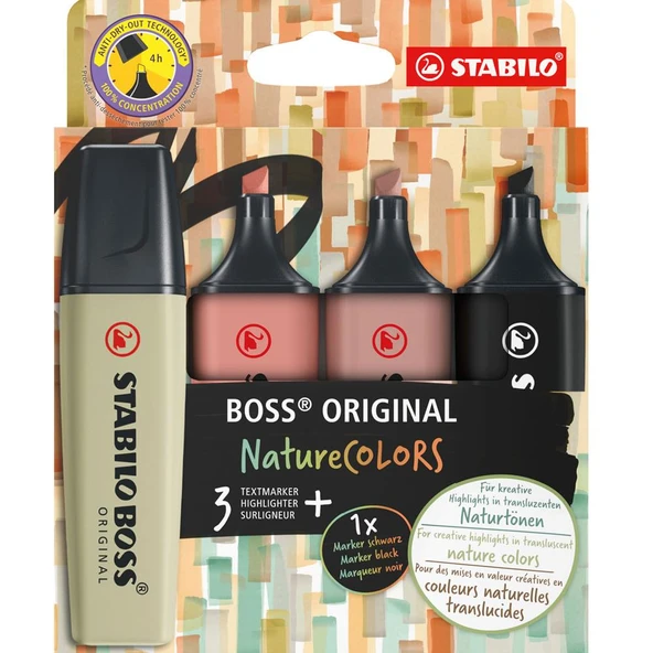 Stabilo Fosforlu Kalem Boss Naturecolors 4 LÜ S-Y-K-G 70/4-2-3 ürün görseli 1