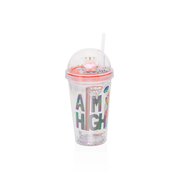 Vagonlife VGN042 450ml Pipetli Plastik Bardak Ayıcık ürün görseli 1