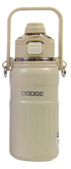 Dodge DB-24546 Çift Kullanım Pipetli/Rahat İçim Krem 800ml Askılı Çelik Matara ürün görseli 1