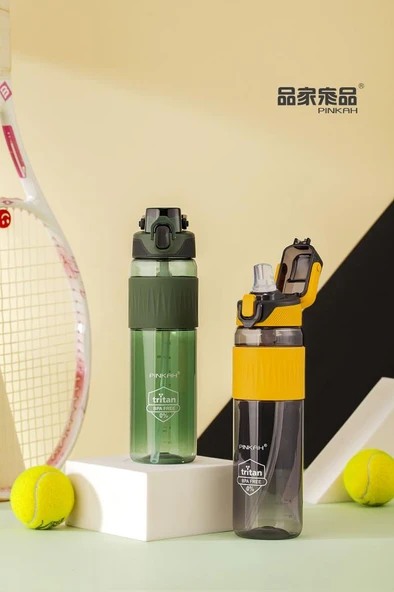 Pınkah PJ-756 750ml Pipetli Gri Tritan Matara ürün görseli 1