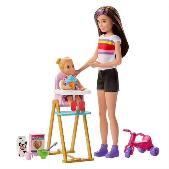 Barbie Bebek Bakıcısı Bebeği Ve Aksesuarları Oyun Setleri FHY97 ürün görseli 1