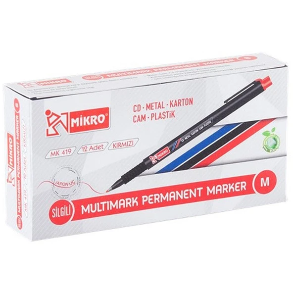 Mikro Asetat Kalemi Permanent M Seri Kırmızı MK 419 ürün görseli 1