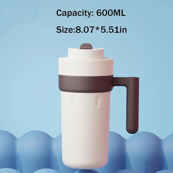 Vagonlife VGN2009 600ml Led Sıcaklık Göstergeli Beyaz Çelik Termos ürün görseli 1