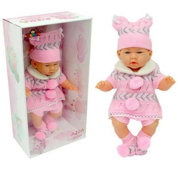 Galtoys Azra Bebek Newborn Pembe-Gri Triko Elbiseli ürün görseli 1