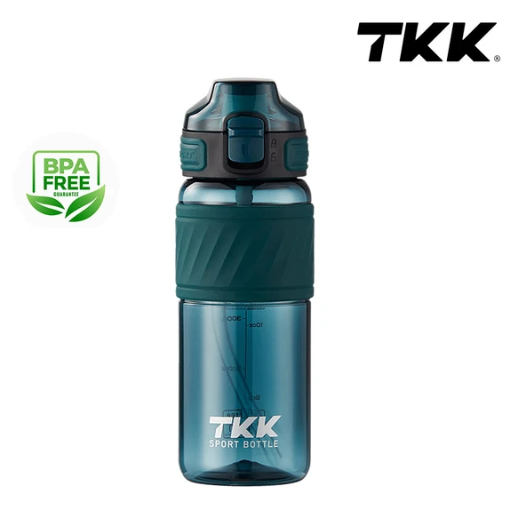 Tkk T1025 Çift Kullanım Pipetli/Rahat İçim Yeşil Tritan Matara 600ml ürün görseli 1