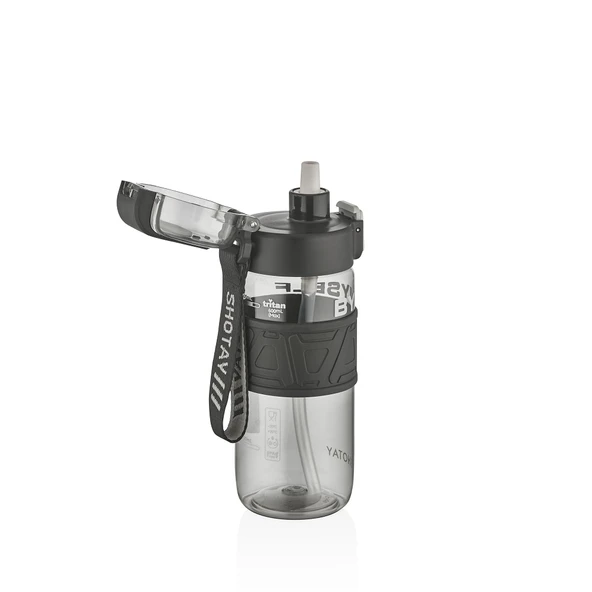 Shotay ST-7223 600ml Siyah Pipetli Tritan Matara ürün görseli 1