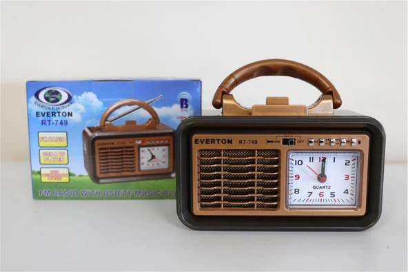 Everton Rt-749  Bluetooth Fm-Usb-Tf-Aux  Şarjlı Nostaljik Radyo ürün görseli 1