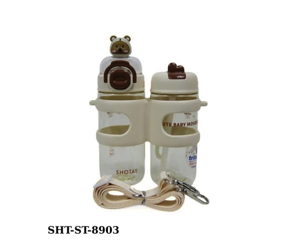 Shotay ST-8903 330ml+450ml Çift Kullanım Pipetli Beyaz Matara ürün görseli 1